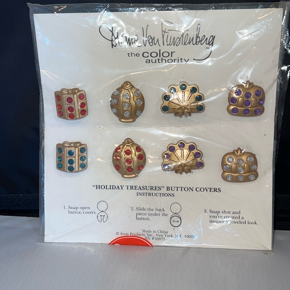 Diane Von Furstenberg x Avon vintage button covers
